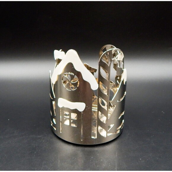 Slatkin & Co Gingerbread House Christmas Tree Holder Silver Bath & Body Works - Picture 1 of 10
